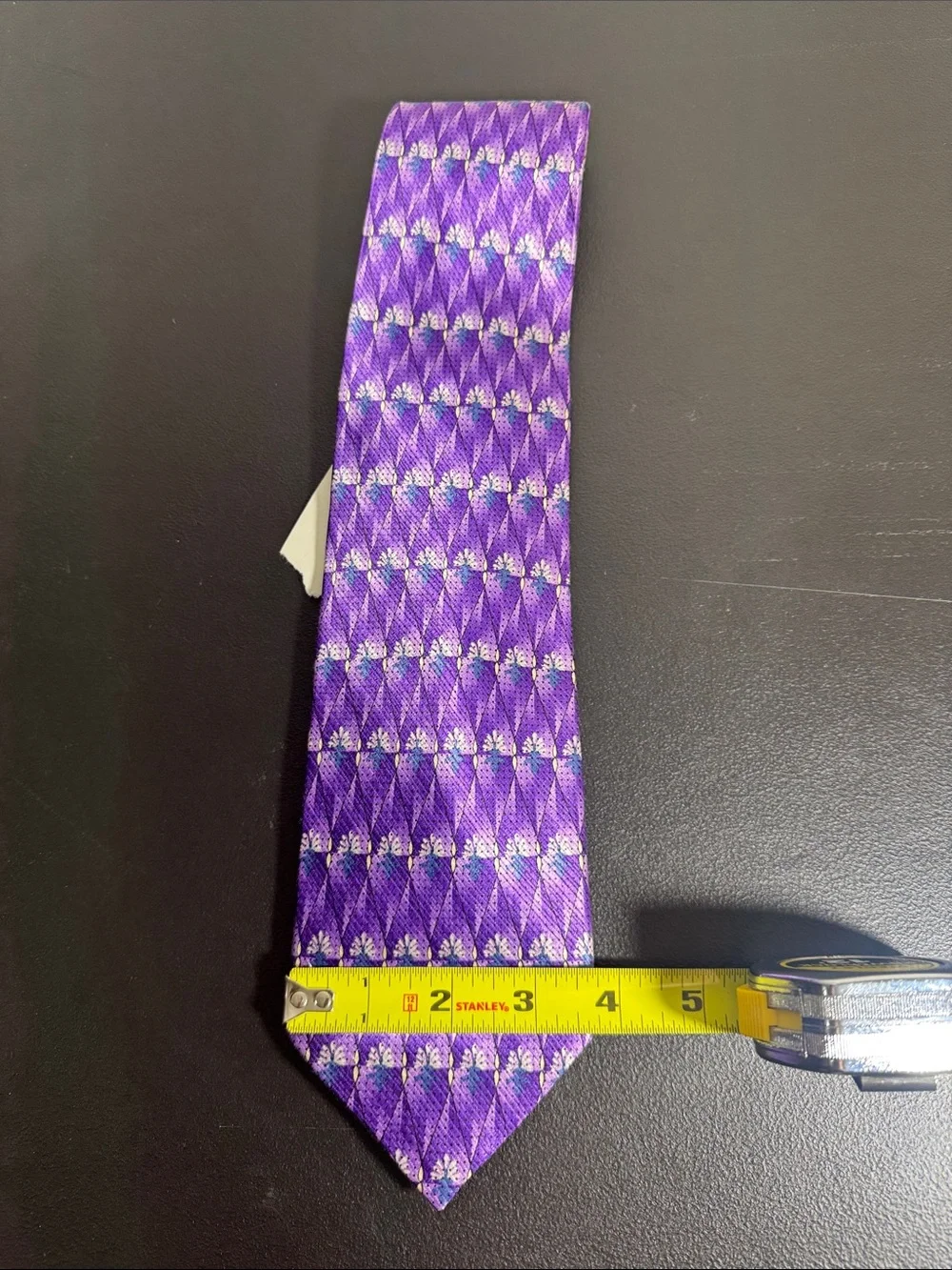 NEW Jhane Barnes mens purple geometric 100% silk neck tie NWT